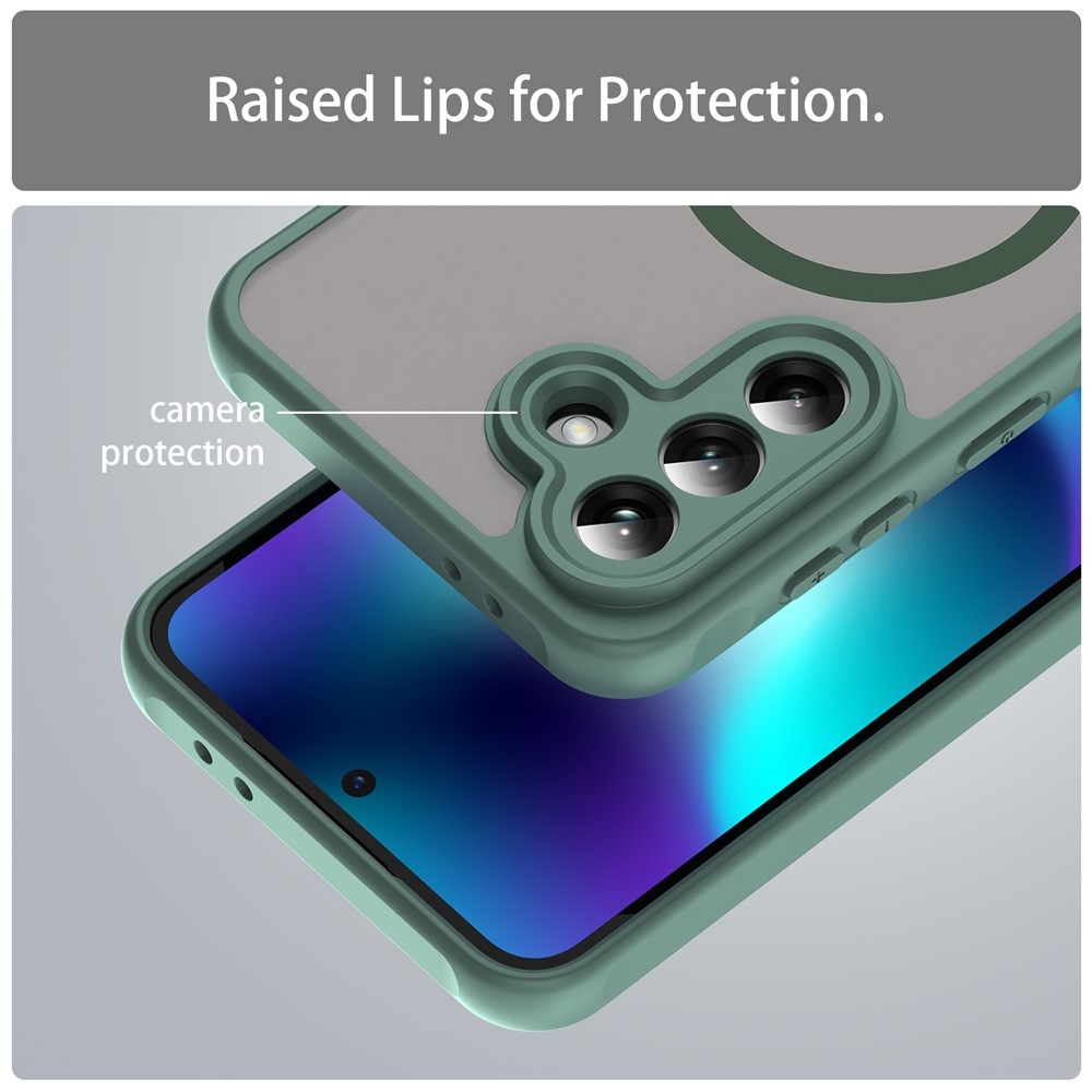 Case matný gélový obal s MagSafe na Samsung Galaxy A37 5G - zelený