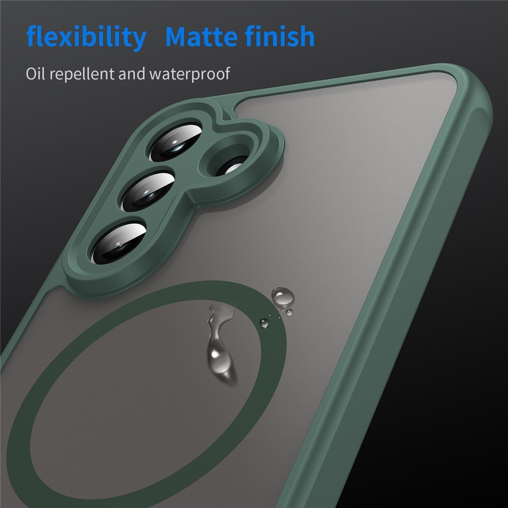 Case matný gélový obal s MagSafe na Samsung Galaxy A37 5G - zelený