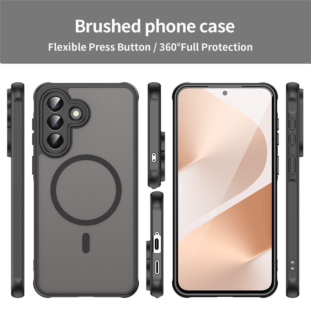 Case matný gélový obal s MagSafe na Samsung Galaxy A57 5G - čierny