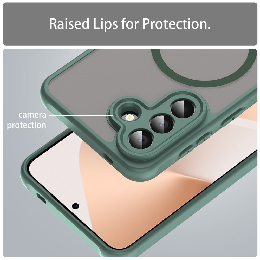 Case matný gélový obal s MagSafe na Samsung Galaxy A57 5G - zelený