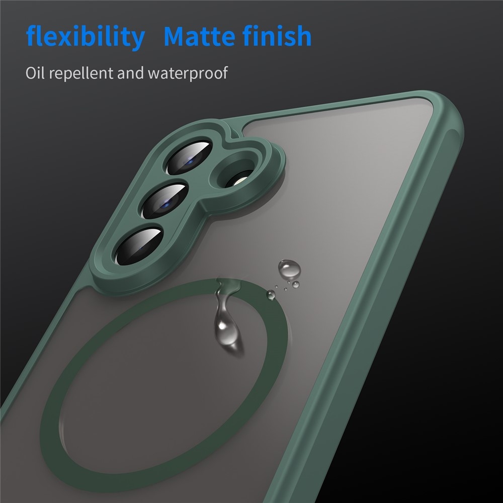 Case matný gélový obal s MagSafe na Samsung Galaxy A57 5G - zelený