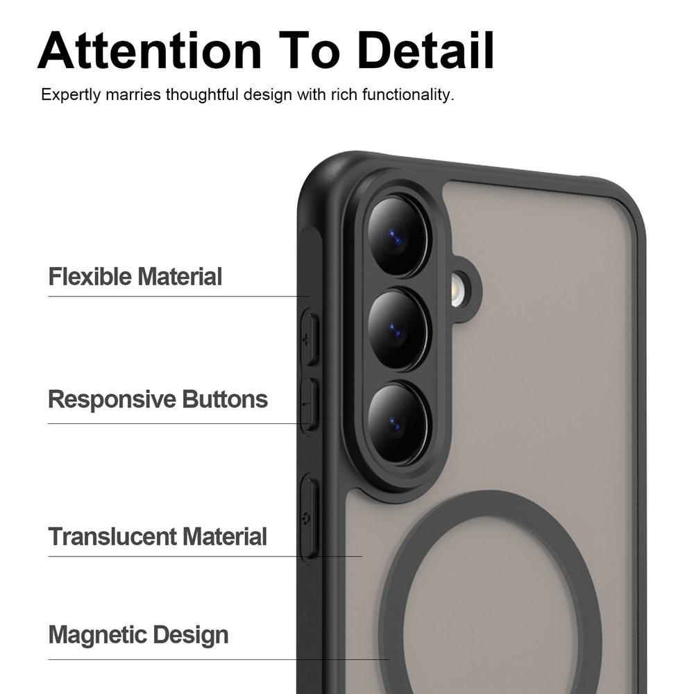 Case matný gélový obal s MagSafe na Samsung Galaxy S26 FE - čierny