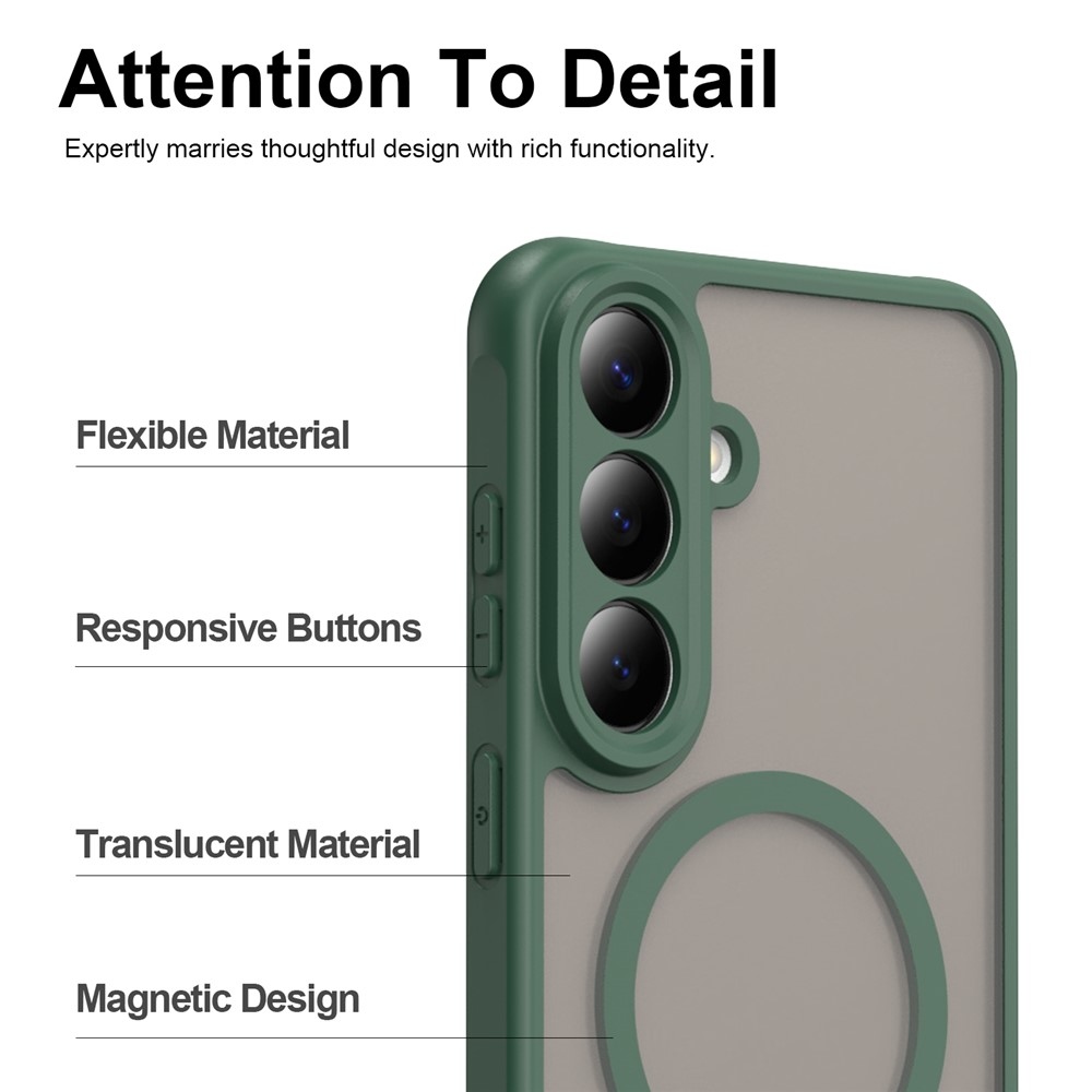 Case matný gélový obal s MagSafe na Samsung Galaxy S26 FE - zelený