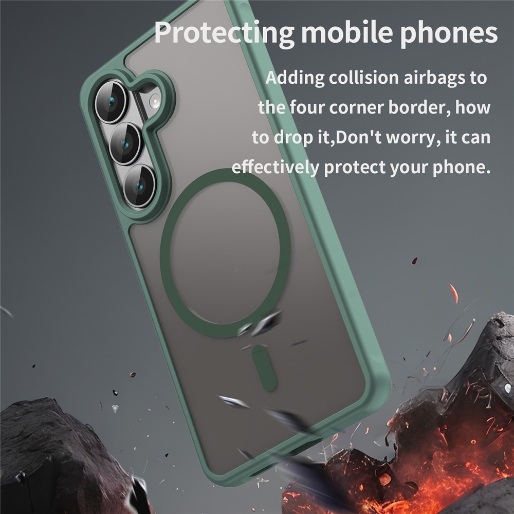 Case matný gélový obal s MagSafe na Samsung Galaxy S26/S26 Pro - zelený