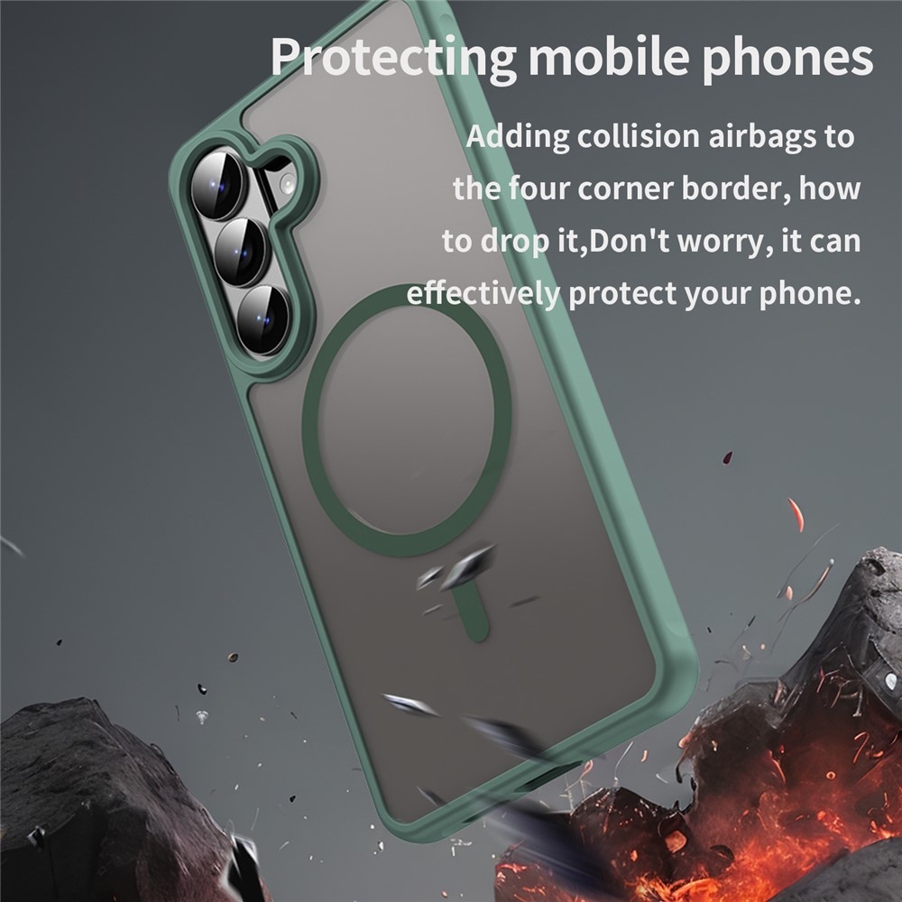 Case matný gélový obal s MagSafe na Samsung Galaxy S26+ - zelený