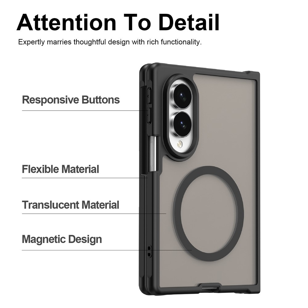 Case matný gélový obal s MagSafe na Samsung Galaxy Z Fold8 5G - čierny
