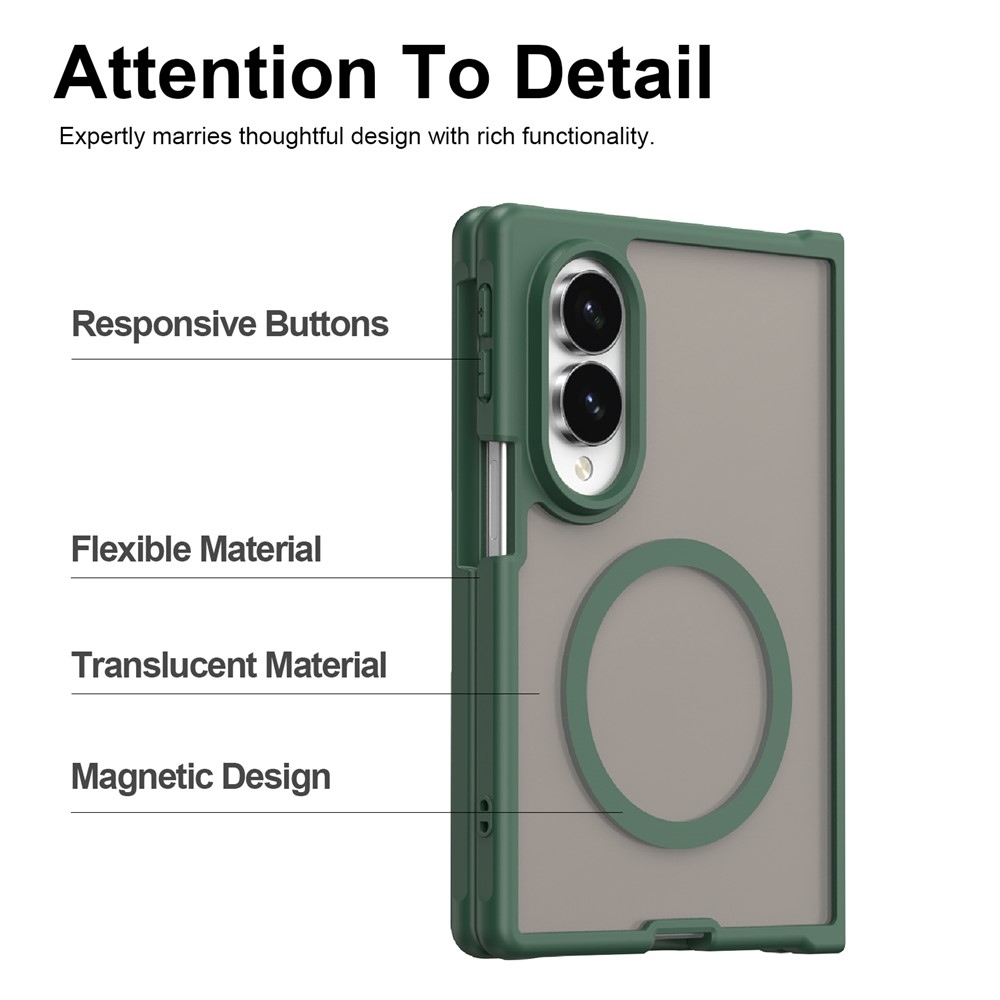 Case matný gélový obal s MagSafe na Samsung Galaxy Z Fold8 5G - zelený