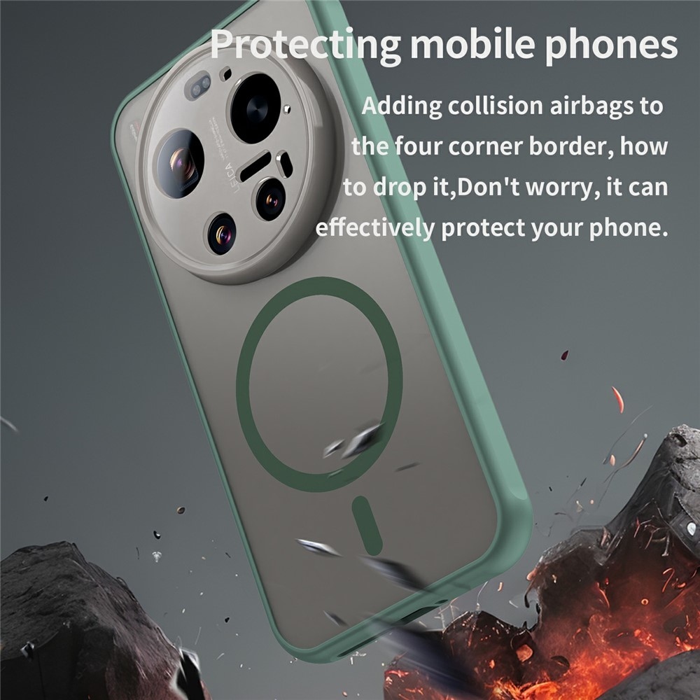 Case matný gélový obal s MagSafe na Xiaomi 17 Ultra - zelený