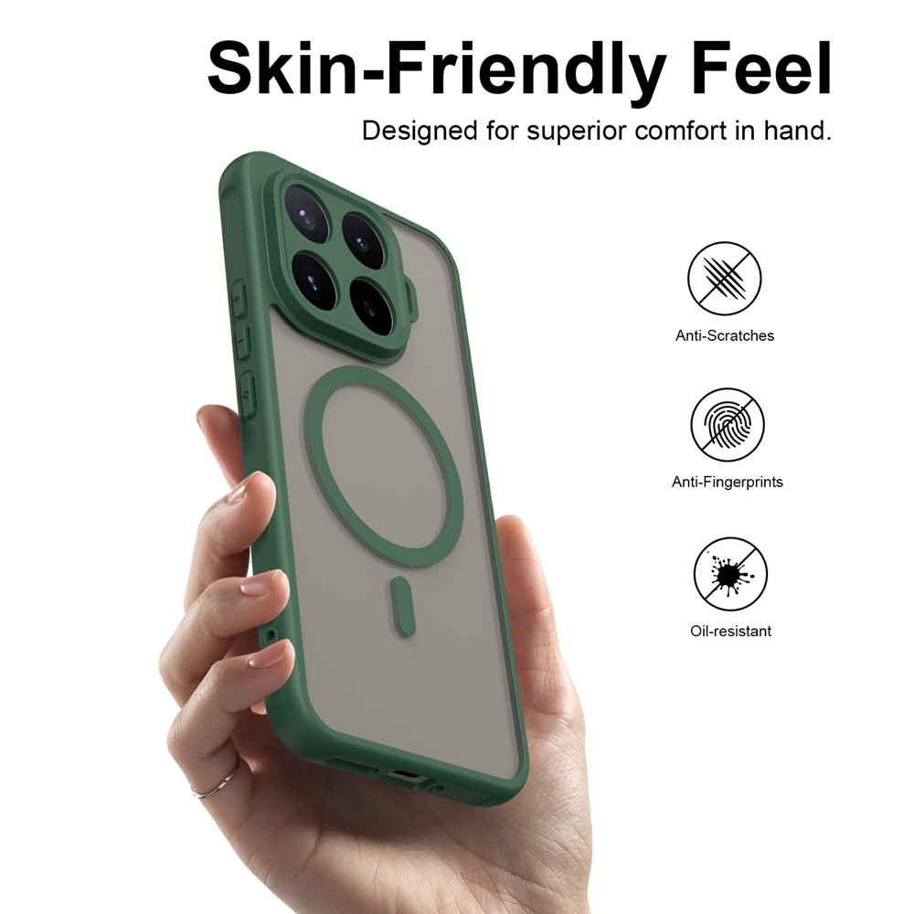 Case matný gélový obal s MagSafe na Xiaomi 17T Pro - zelený