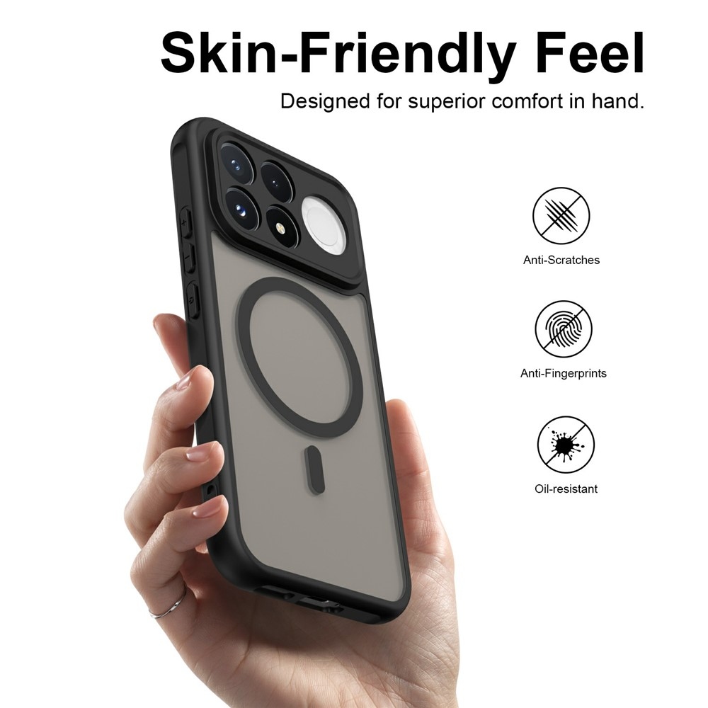 Case matný gélový obal s MagSafe na Xiaomi Poco F9 Pro 5G - čierny