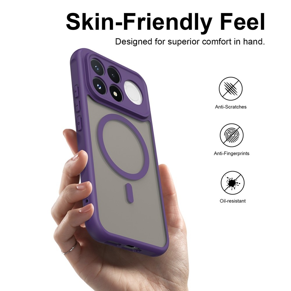 Case matný gélový obal s MagSafe na Xiaomi Poco F9 Pro 5G - fialový