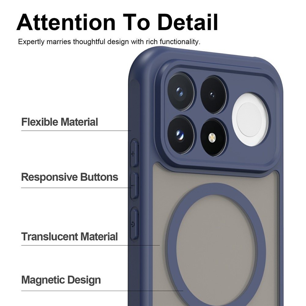 Case matný gélový obal s MagSafe na Xiaomi Poco F9 Pro 5G - modrý