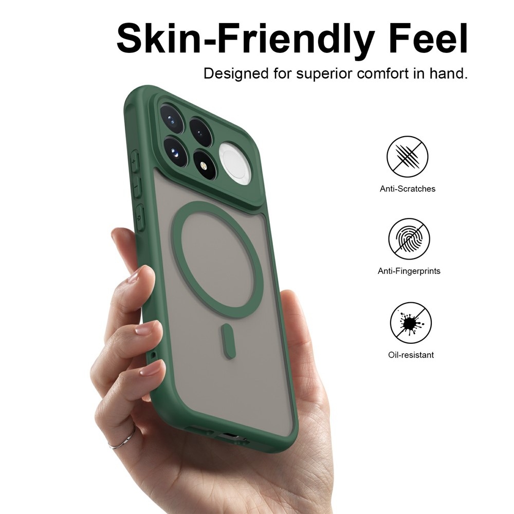 Case matný gélový obal s MagSafe na Xiaomi Poco F9 Pro 5G - zelený