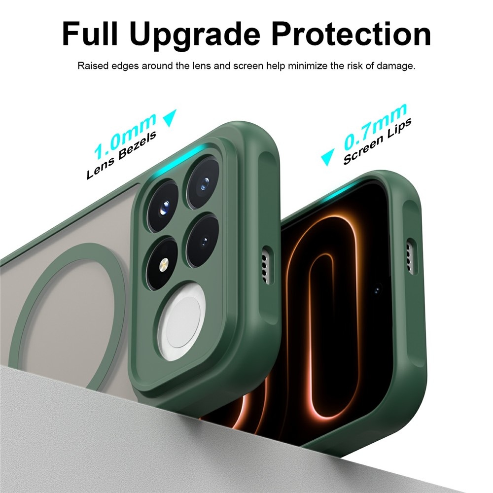 Case matný gélový obal s MagSafe na Xiaomi Poco F9 Pro 5G - zelený
