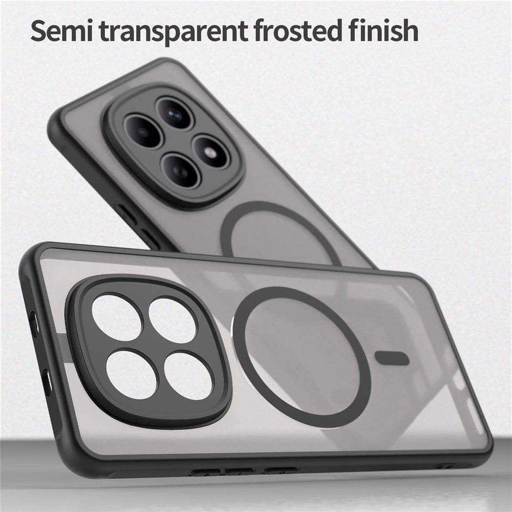 Case matný gélový obal s MagSafe na Xiaomi Poco M8 5G/Redmi Note 15 5G/Note 15 4G - čierny