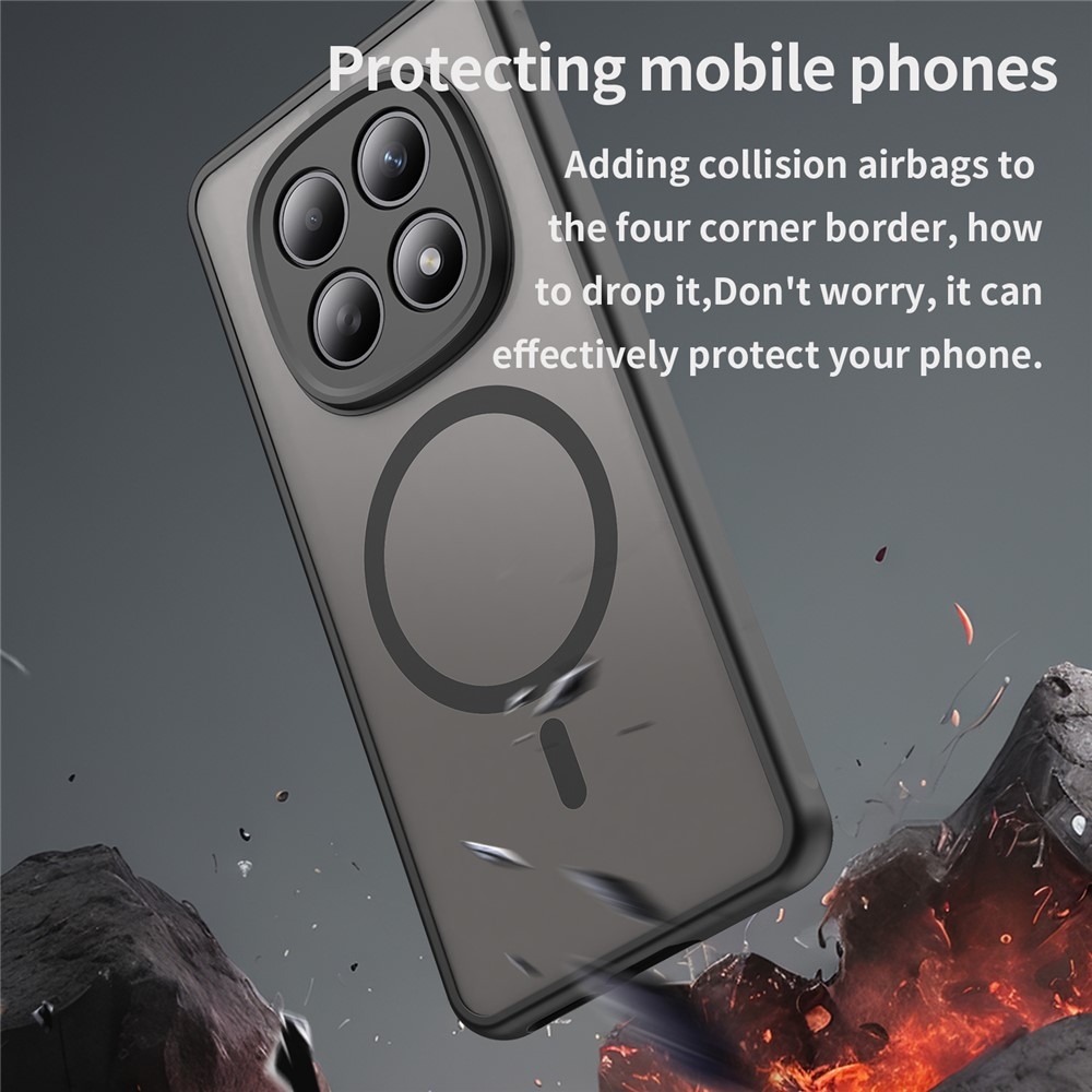 Case matný gélový obal s MagSafe na Xiaomi Poco M8 5G/Redmi Note 15 5G/Note 15 4G - čierny