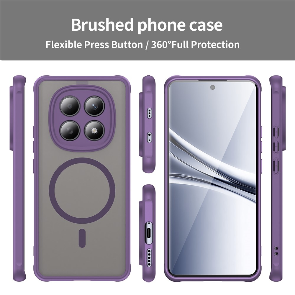 Case matný gélový obal s MagSafe na Xiaomi Poco M8 5G/Redmi Note 15 5G/Note 15 4G - fialový