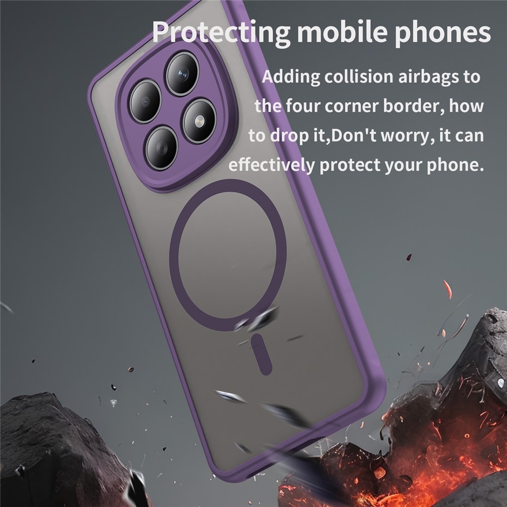 Case matný gélový obal s MagSafe na Xiaomi Poco M8 5G/Redmi Note 15 5G/Note 15 4G - fialový