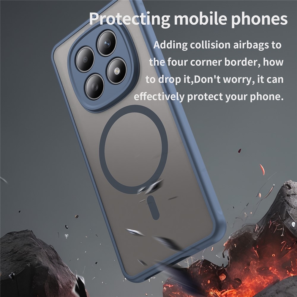 Case matný gélový obal s MagSafe na Xiaomi Poco M8 5G/Redmi Note 15 5G/Note 15 4G - modrý