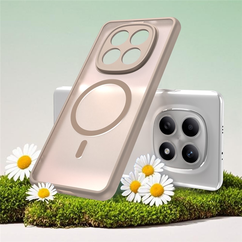 Case matný gélový obal s MagSafe na Xiaomi Poco M8 5G/Redmi Note 15 5G/Note 15 4G - oranžový