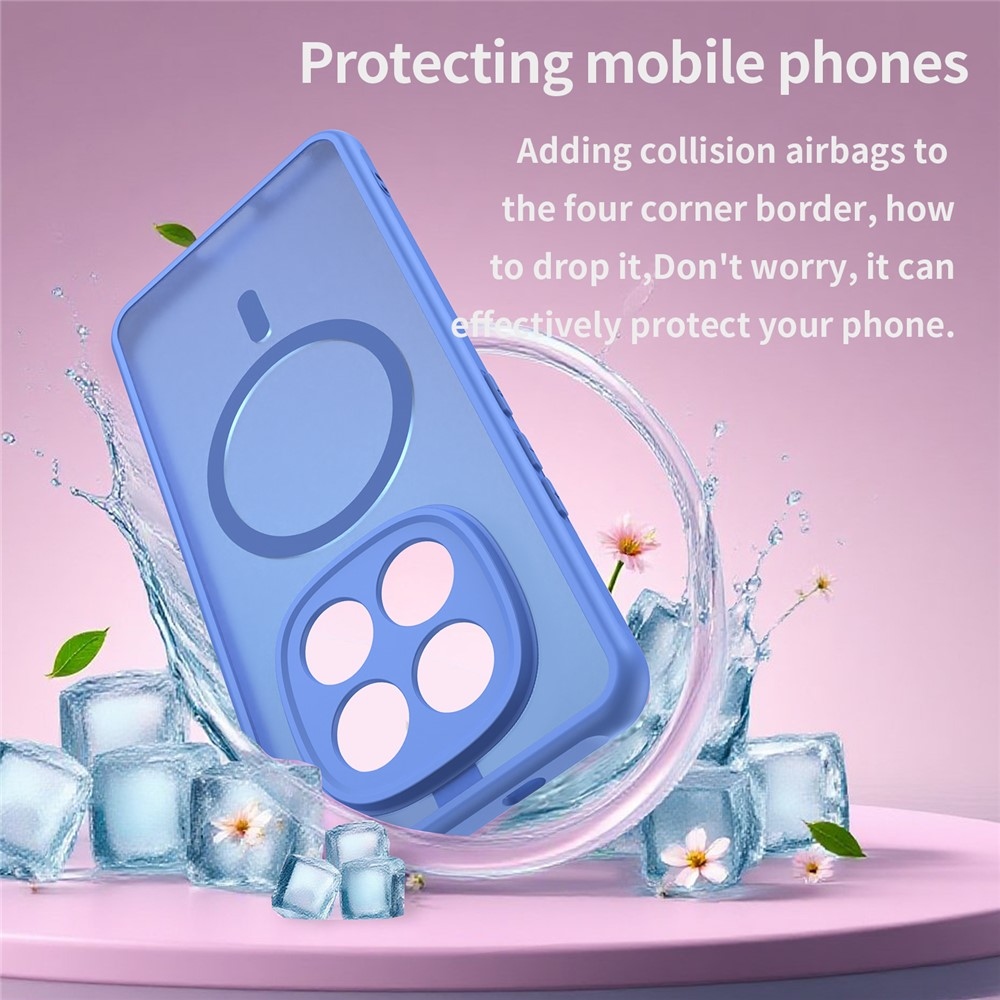 Case matný gélový obal s MagSafe na Xiaomi Poco M8 5G/Redmi Note 15 5G/Note 15 4G - svetlomodrý