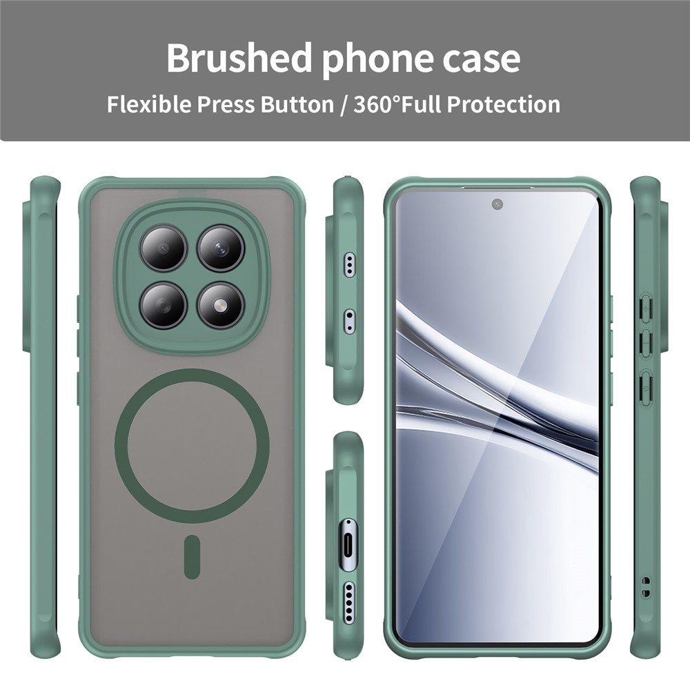 Case matný gélový obal s MagSafe na Xiaomi Poco M8 5G/Redmi Note 15 5G/Note 15 4G - zelený