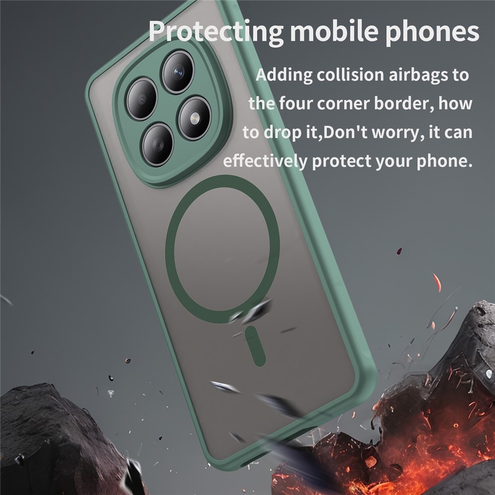 Case matný gélový obal s MagSafe na Xiaomi Poco M8 5G/Redmi Note 15 5G/Note 15 4G - zelený