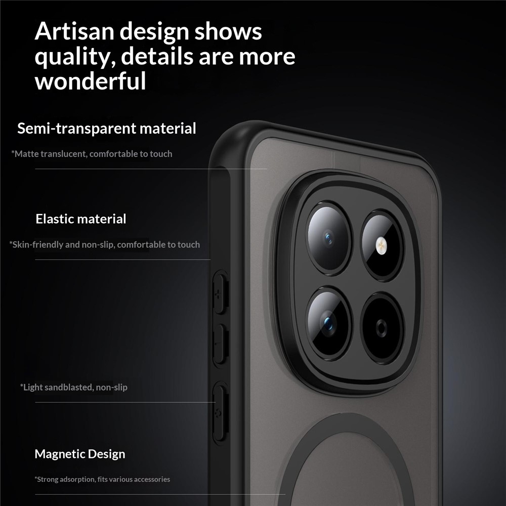 Case matný gélový obal s MagSafe na Xiaomi Redmi Note 15 Pro 5G - čierny