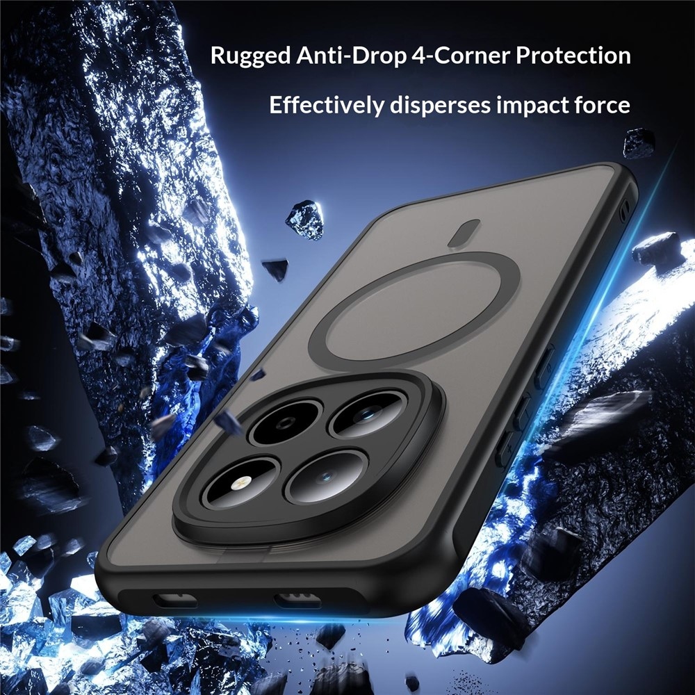 Case matný gélový obal s MagSafe na Xiaomi Redmi Note 15 Pro 5G - čierny