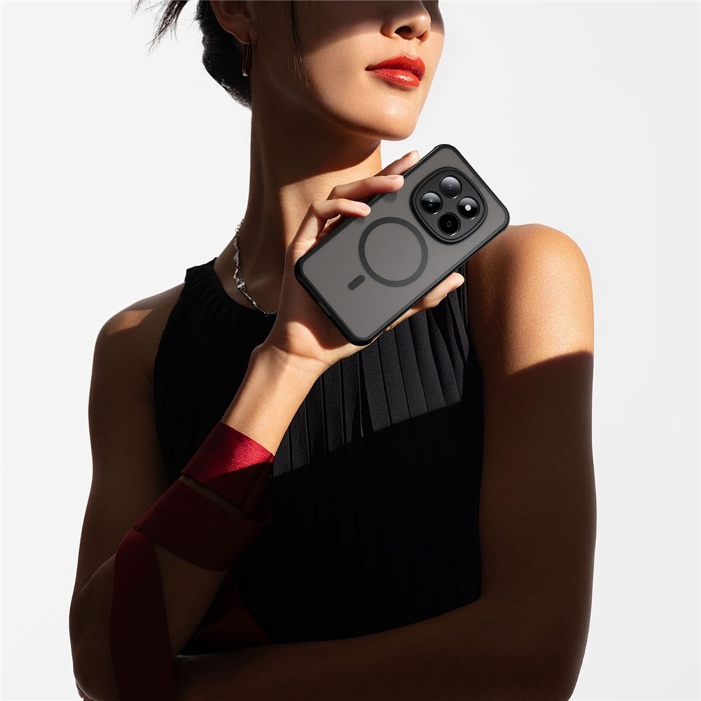 Case matný gélový obal s MagSafe na Xiaomi Redmi Note 15 Pro 5G - čierny