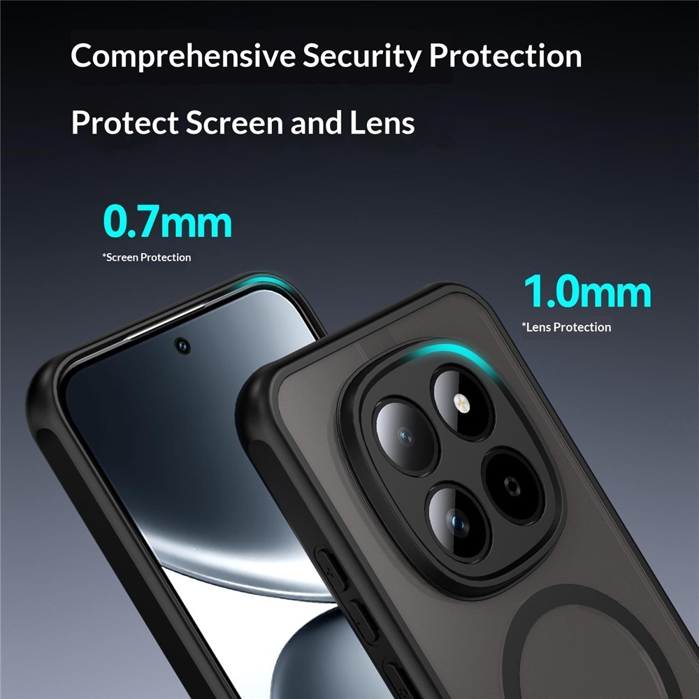 Case matný gélový obal s MagSafe na Xiaomi Redmi Note 15 Pro 5G - čierny