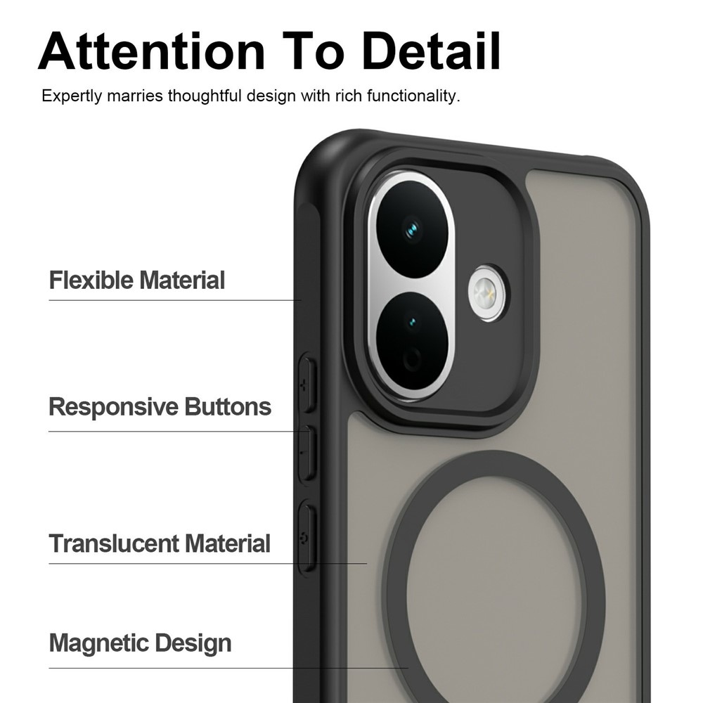 Case matný gélový obal s MagSafe na Xiaomi Redmi Note 17 Pro 5G - čierny