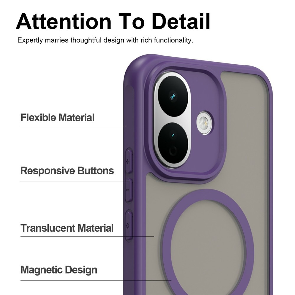 Case matný gélový obal s MagSafe na Xiaomi Redmi Note 17 Pro 5G - fialový