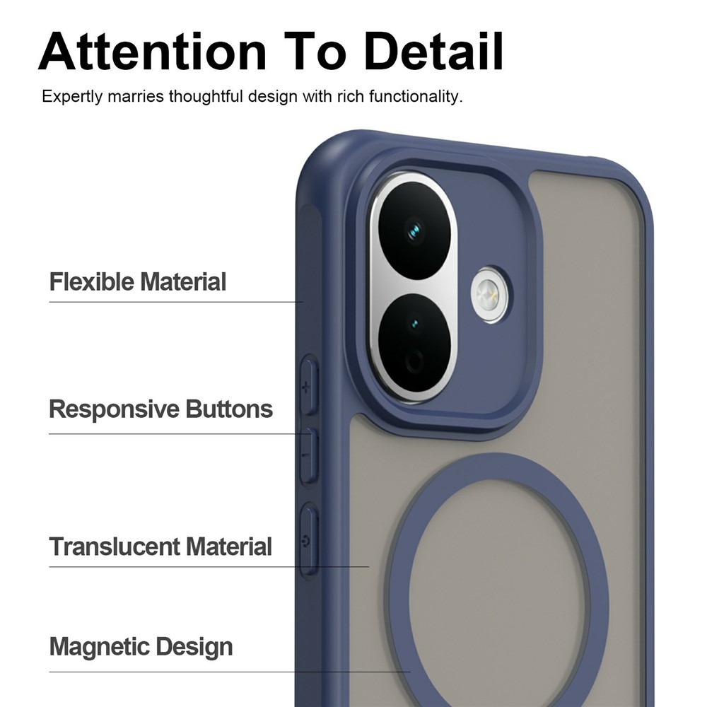 Case matný gélový obal s MagSafe na Xiaomi Redmi Note 17 Pro 5G - modrý