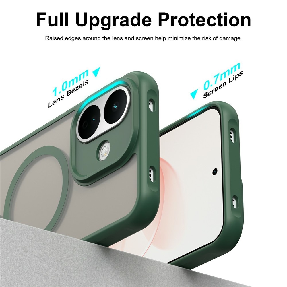 Case matný gélový obal s MagSafe na Xiaomi Redmi Note 17 Pro 5G - zelený