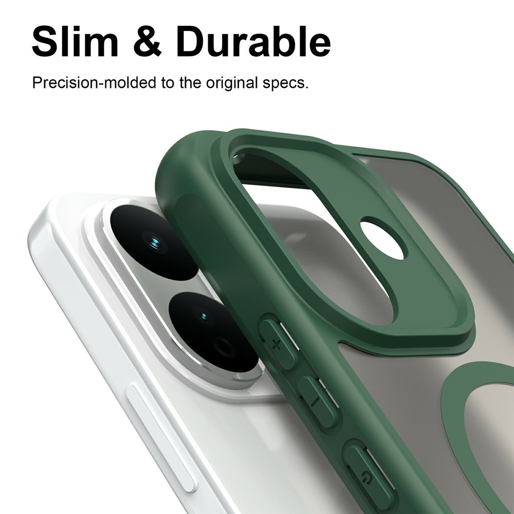 Case matný gélový obal s MagSafe na Xiaomi Redmi Note 17 Pro 5G - zelený