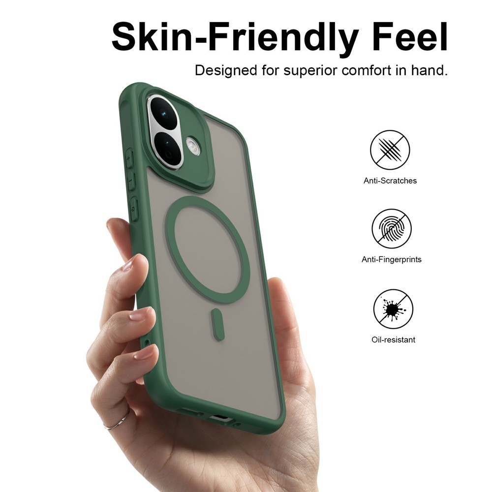 Case matný gélový obal s MagSafe na Xiaomi Redmi Note 17 Pro 5G - zelený