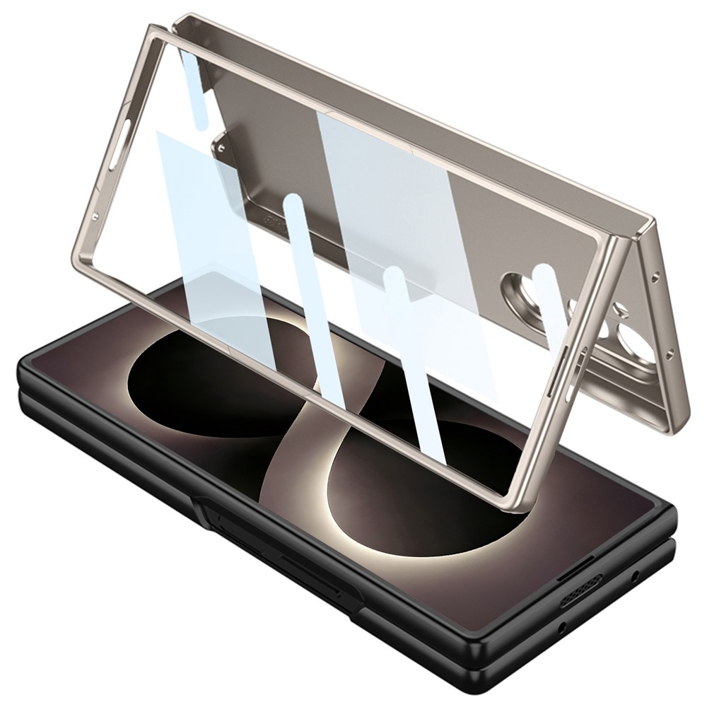 Case plastový obal s ochranným sklom na displej + stylus na Samsung Galaxy Z Fold8 Ultra 5G - svetlosivý