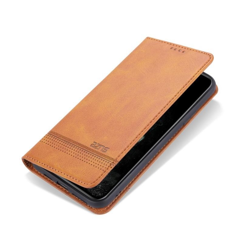 Case PU kožené peněženkové puzdro na mobil iPhone 12 Pro / 12 - hnedé