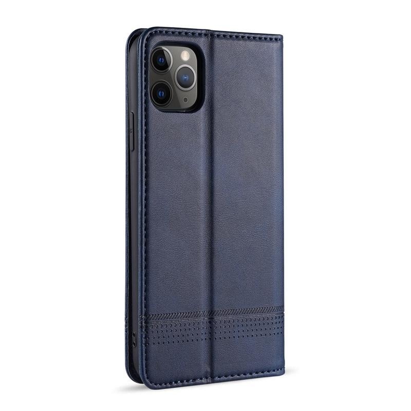 Case PU kožené peněženkové puzdro na mobil iPhone 12 Pro / 12 - modré