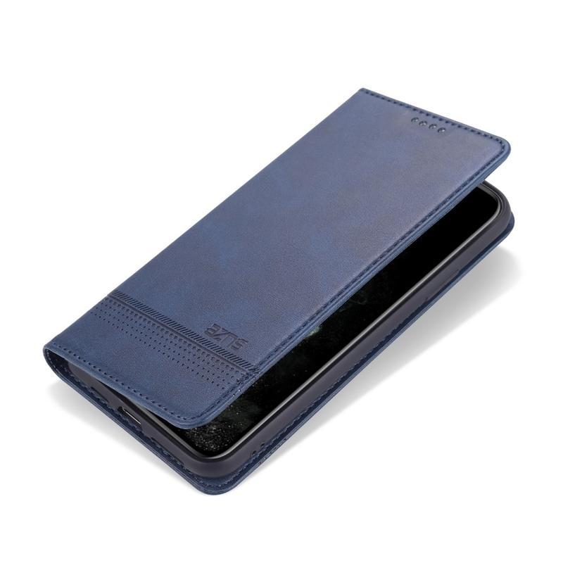 Case PU kožené peněženkové puzdro na mobil iPhone 12 Pro / 12 - modré