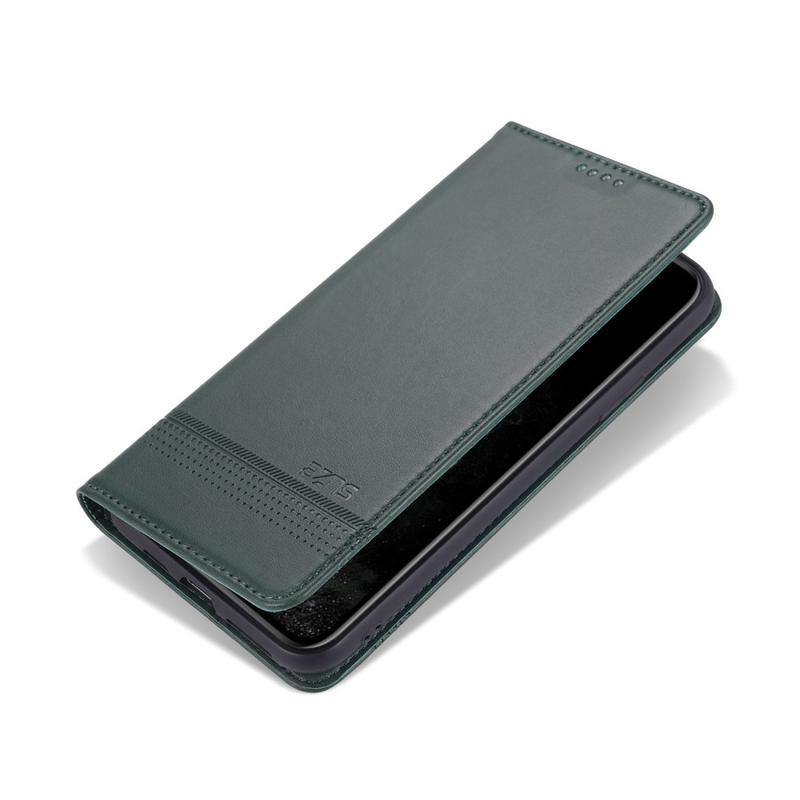 Case PU kožené peněženkové puzdro na mobil iPhone 12 Pro / 12 - zelené