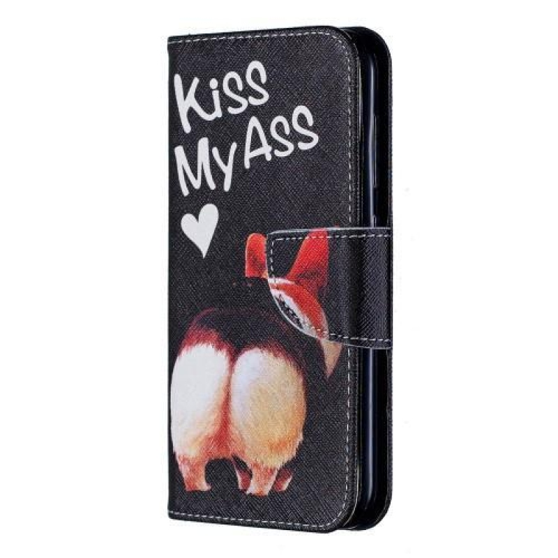 Case PU kožené peněženkové puzdro na mobil Nokia 4.2 - kiss my ass