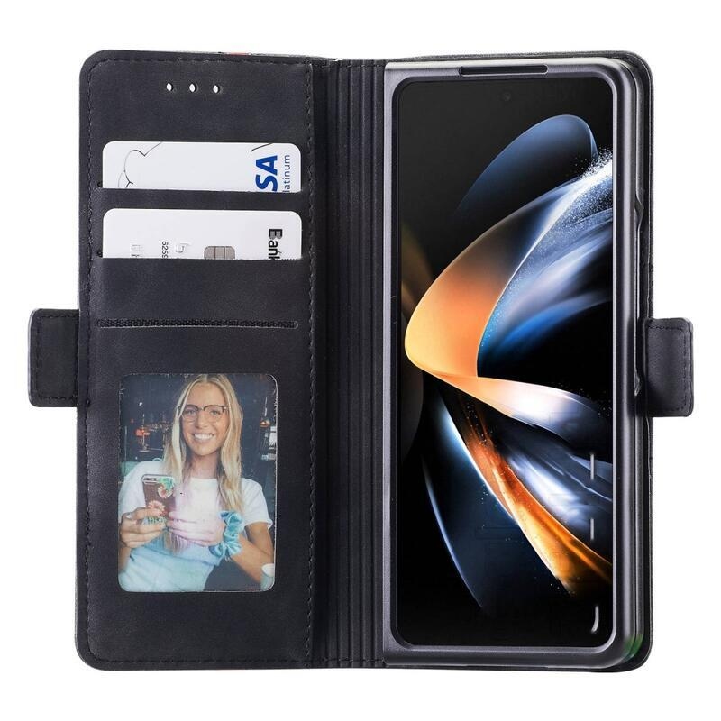 CASE PU kožené peňaženkové puzdro na mobil Samsung Galaxy Z Fold4 5G - čierne