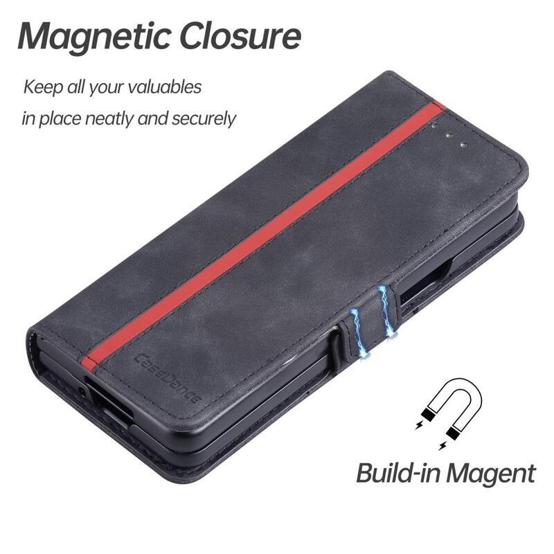 CASE PU kožené peňaženkové puzdro na mobil Samsung Galaxy Z Fold4 5G - čierne