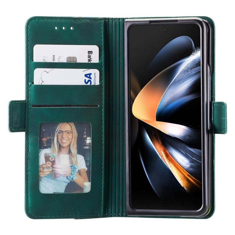 CASE PU kožené peňaženkové puzdro na mobil Samsung Galaxy Z Fold4 5G - zelené