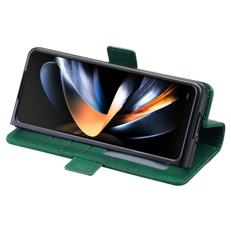 CASE PU kožené peňaženkové puzdro na mobil Samsung Galaxy Z Fold4 5G - zelené