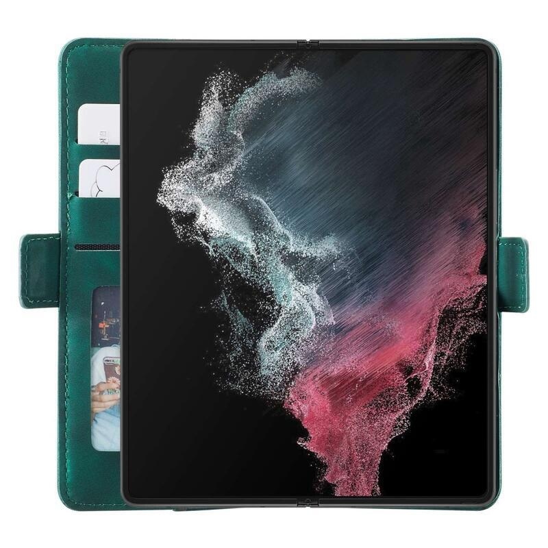 CASE PU kožené peňaženkové puzdro na mobil Samsung Galaxy Z Fold4 5G - zelené