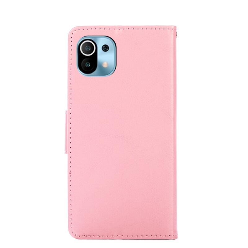 Case PU kožené peněženkové puzdro na mobil Xiaomi Mi 11 - ružové