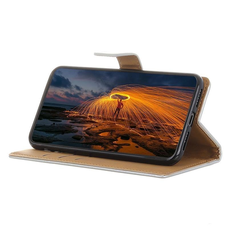 Case PU kožené peněženkové puzdro na mobil Xiaomi Redmi 8A - strieborné